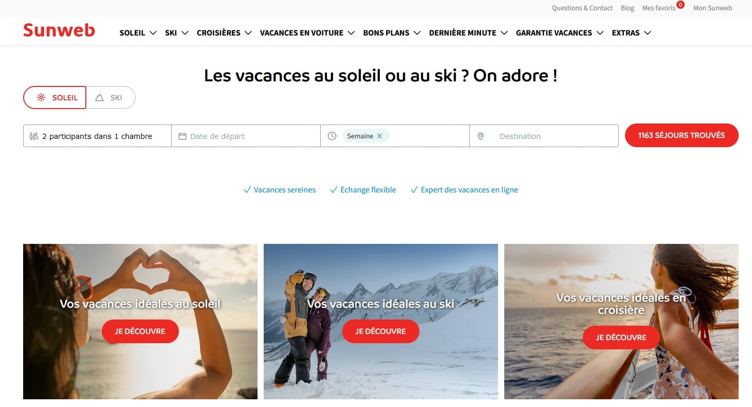 Sunweb Reklam Mettre en avant 3 types de séjour Sunweb via l’influence